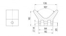 Baugstøtte 135x75mm hull Ø14mm  thumbnail