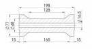 Kjølrulle Ø77x198mm, til Ø16,5mm aksel   thumbnail