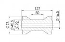 Kjølrulle Ø73x127mm, til Ø16,5mm aksel thumbnail